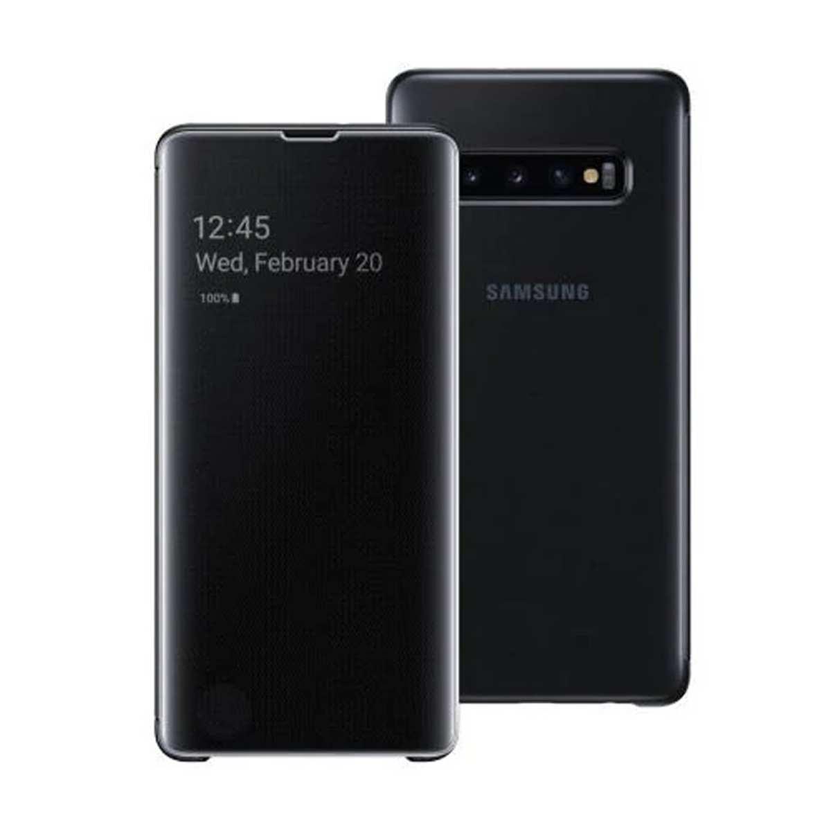 کیف کلاسوری سامسونگ Galaxy S10 مدل Clear View Cover-مشکی