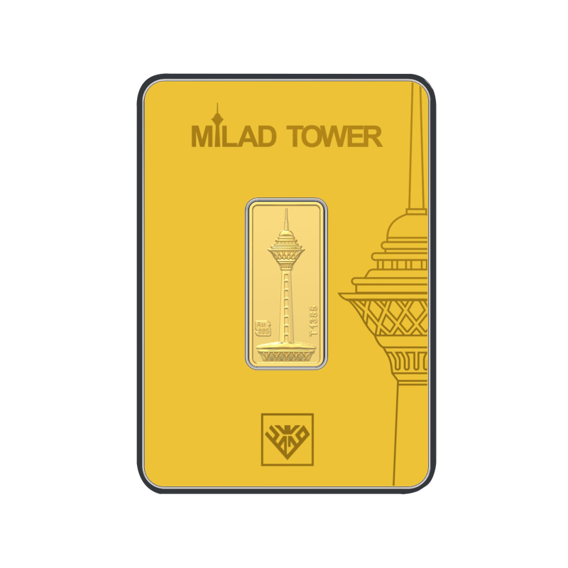 شمش طلا 5 گرم 24 عیار طلای محمد طرح برج میلاد مدل M-M-5-5.00