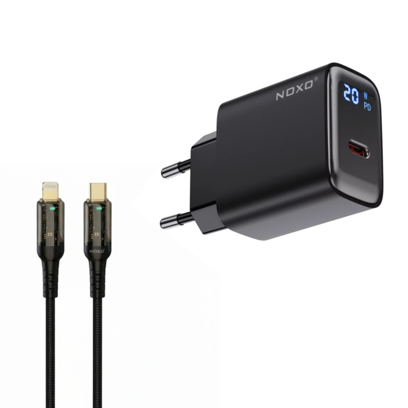 شارژر دیواری 20 وات USB-C نوکسو مدل CHN-5 به همراه کابل تبدیل USB-C به لایتنینگ شارژر دیواری 20 وات USB-C نوکسو مدل CHN-5 به همراه کابل تبدیل USB-C به لایتنینگ