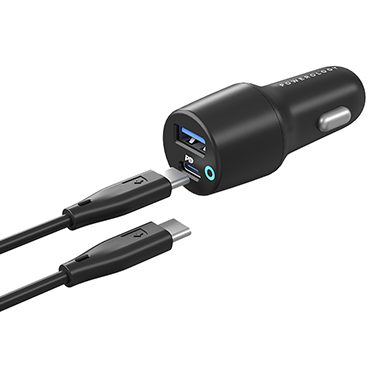 شارژر فندکی پاورولوژی مدل PCCSR005-C به همراه کابل تایپ سی