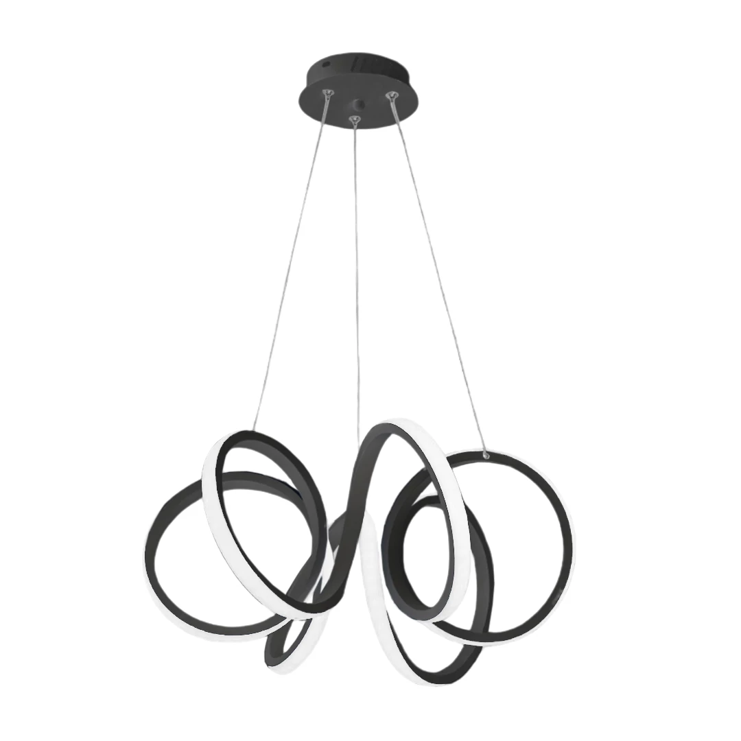 لوستر مدرن سقفی اتاق چشمه نور مدل A6363/6H ریموت دار-طوسی