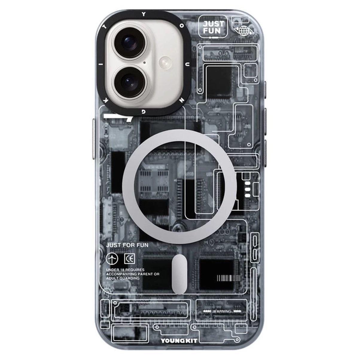کاور گوشی اپل iphone 16 یانگ کیت مدل Technology Futuristic-خاکستری