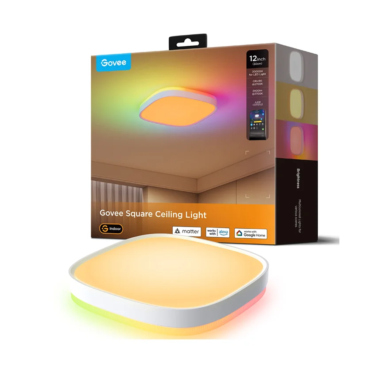 چراغ هوشمند گووی مدل Smart Square Ceiling Light H80A4-سفید چراغ هوشمند گووی مدل Smart Square Ceiling Light H80A4-سفید