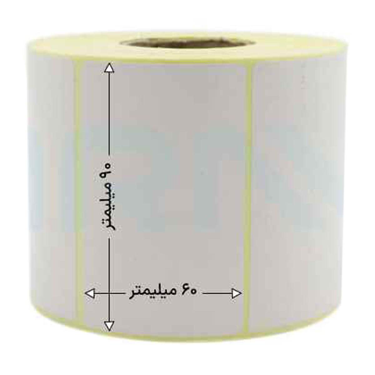 رول 1000 تایی لیبل کاغذی تک ردیفه 90x60