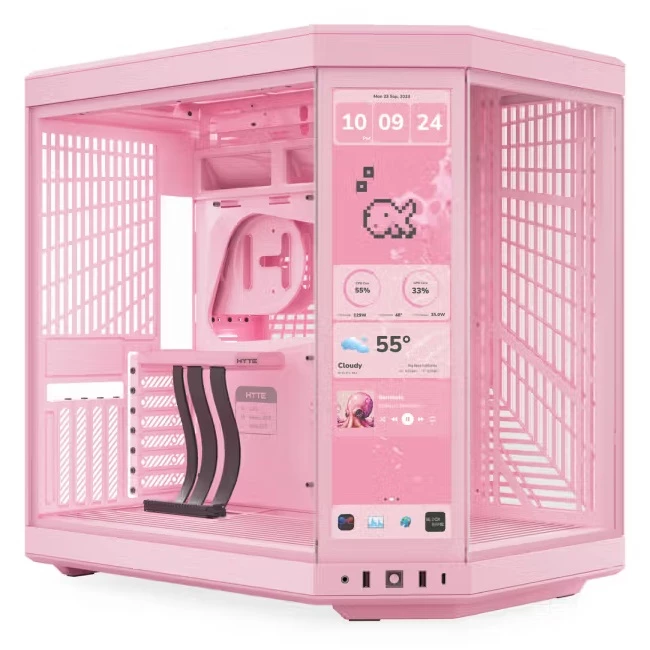 کیس کامپیوتر گیمینگ هایت مدل Y70 Touch Infinite Strawberry Milk-صورتی کیس کامپیوتر گیمینگ هایت مدل Y70 Touch Infinite Strawberry Milk-صورتی