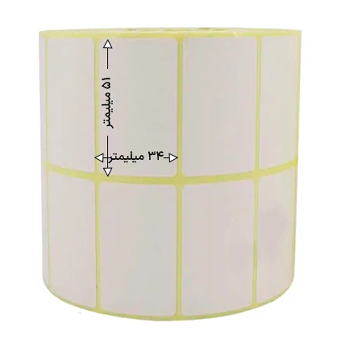 رول 3000 تایی لیبل پی وی سی دو ردیفه 51x34 رول 3000 تایی لیبل پی وی سی دو ردیفه 51x34
