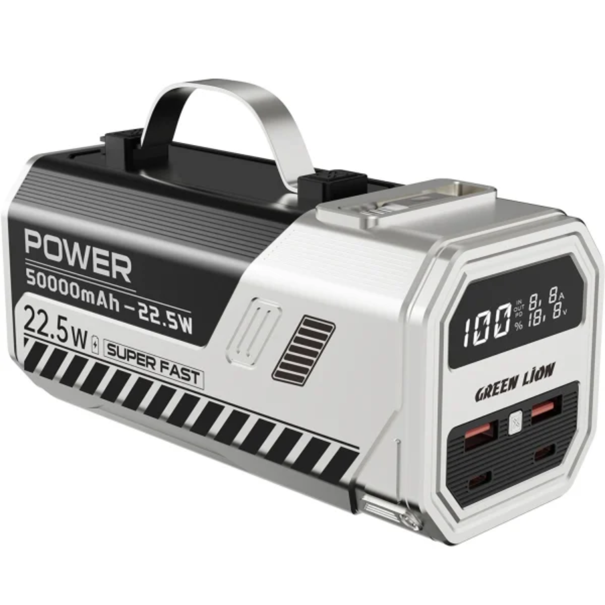 پاوربانک گرین لاین مدل Power Max GNPWM50PB2SL ظرفیت 50000 میلی آمپر ساعت-مشکی طوسی