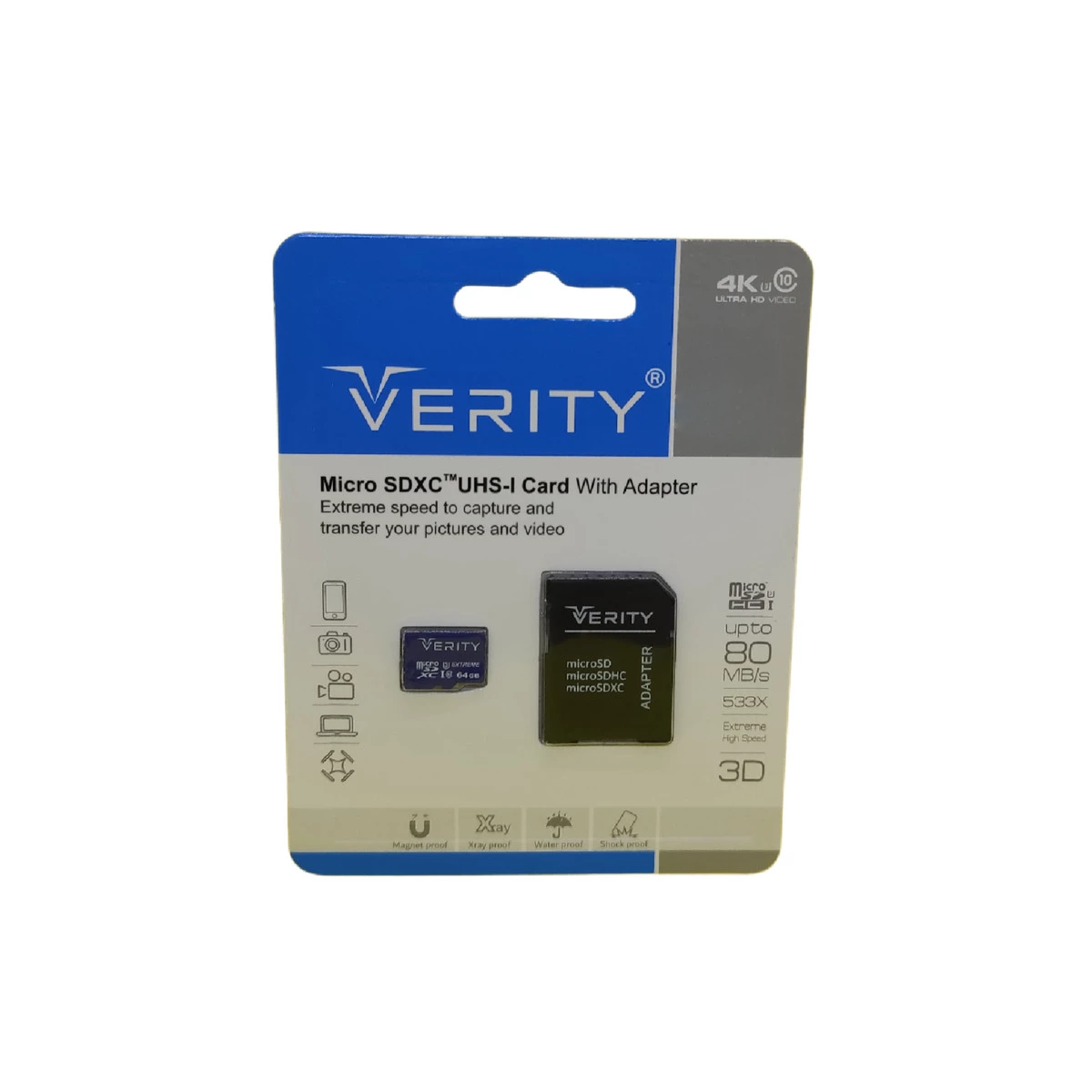 کارت حافظه microSDXC وریتی مدل Final 533X کلاس 10 استاندارد UHS-I U3 سرعت 80MBps ظرفیت 256 گیگابایت به همراه آداپتور SD کارت حافظه microSDXC وریتی مدل Final 533X کلاس 10 استاندارد UHS-I U3 سرعت 80MBps ظرفیت 256 گیگابایت به همراه آداپتور SD