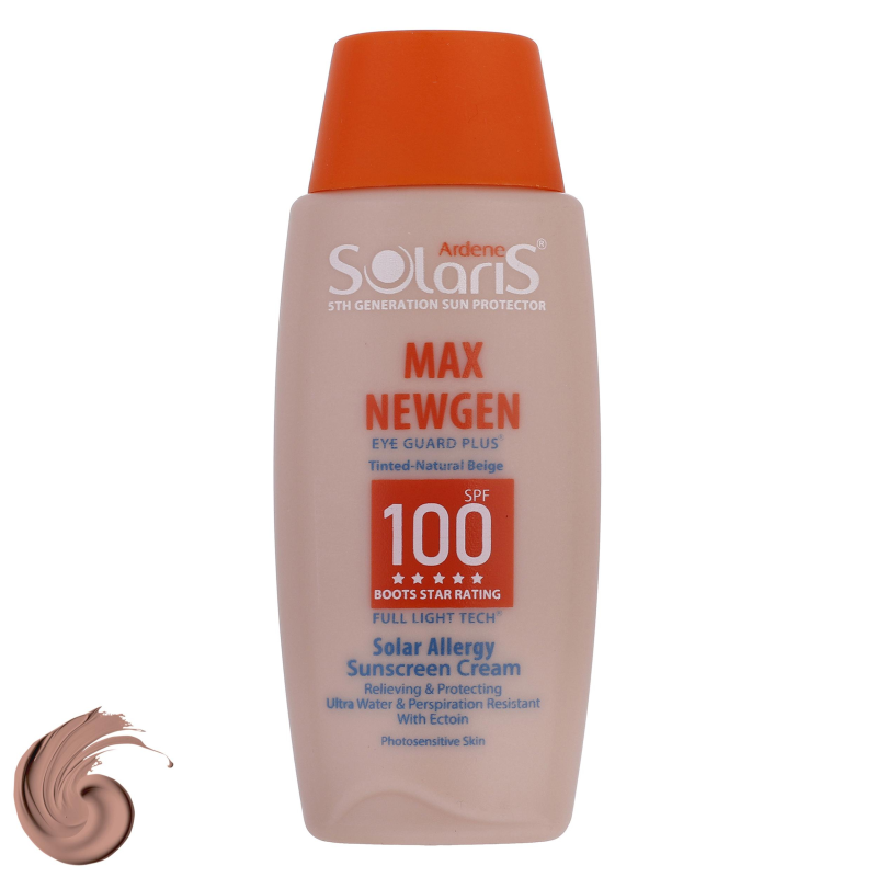 کرم ضدآفتاب رنگی آردن سولاریس SPF100 مدل Max Newgen مناسب پوست های حساس حجم 100 میلی لیتر