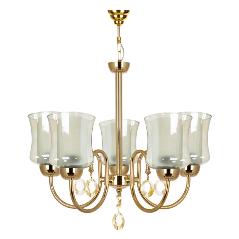 لوستر پنج شعله چشمه نور کد AB811-5-استیل لوستر پنج شعله چشمه نور کد AB811-5-استیل