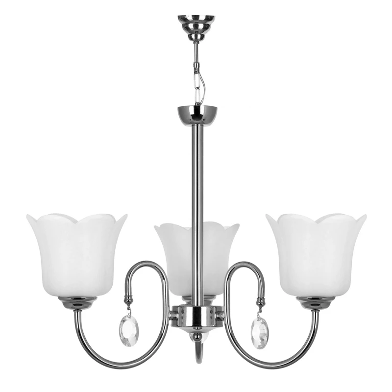 لوستر سه شعله چشمه نور کد AB856-3-استیل لوستر سه شعله چشمه نور کد AB856-3-استیل