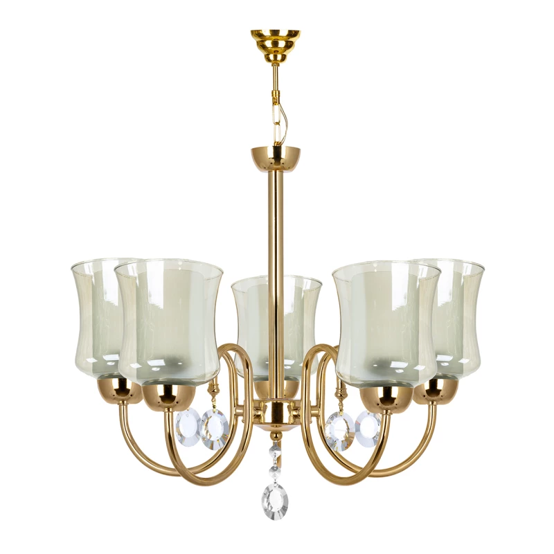 لوستر آویز پنج شعله چشمه نور کد 811-5-استیل