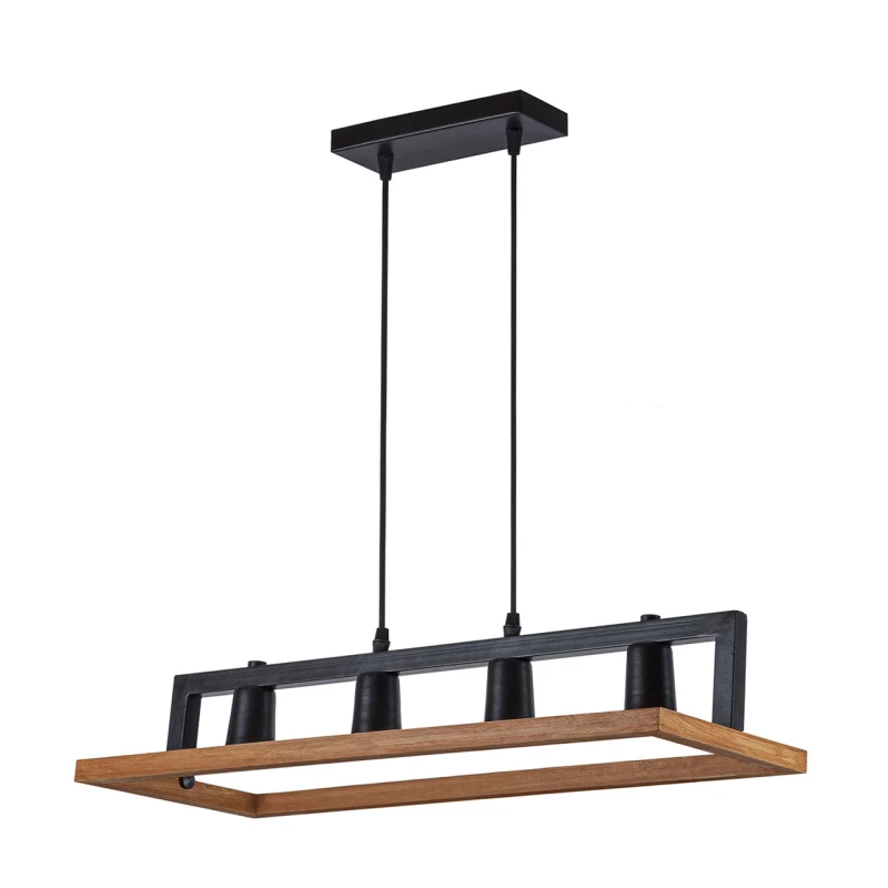 لوستر چهار شعله چشمه نور کد A1336-4BK-قهوه ای