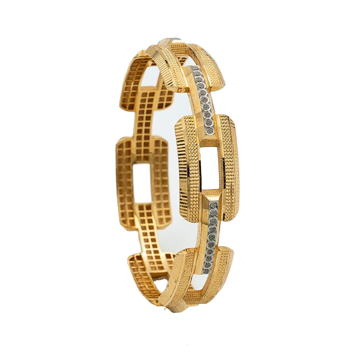 دستبند طلا زنانه گالری طلا عرفان مدل هاتف کریستال کد 1843 سایز 3-19.25