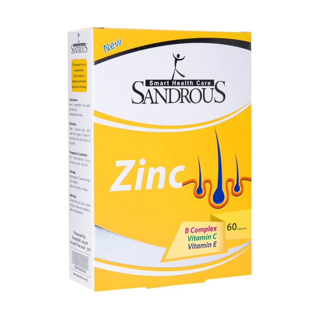 کپسول زینک پلاس سندروس 60 عدد کپسول زینک پلاس سندروس 60 عدد