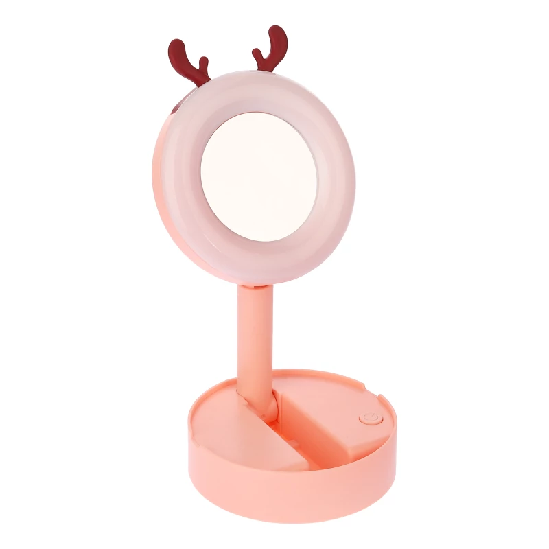 آینه آرایشی رینگ لایت دار مدل NO.0838-2-صورتی آینه آرایشی رینگ لایت دار مدل NO.0838-2-صورتی