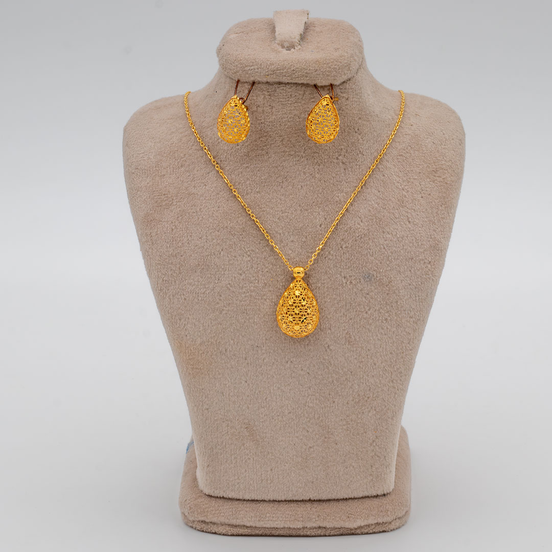 نیم ست طلا 18 عیار گالری طلا عرفان  مدل ایشا کد 2433