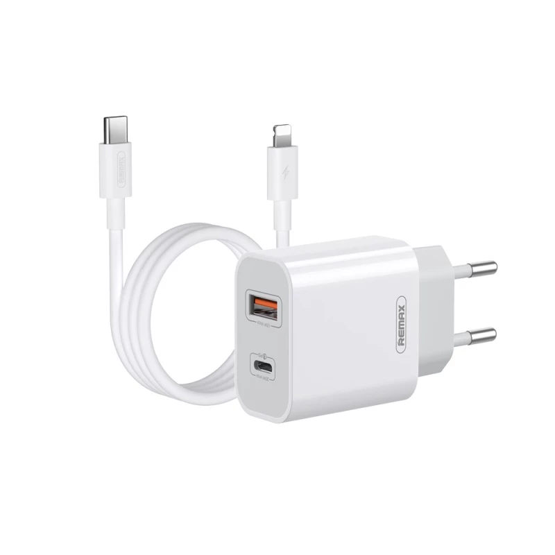 شارژر دیواری ریمکس مدل PD U68 به همراه کابل تایپ سی به لایتنینگ-سفید شارژر دیواری ریمکس مدل PD U68 به همراه کابل تایپ سی به لایتنینگ-سفید