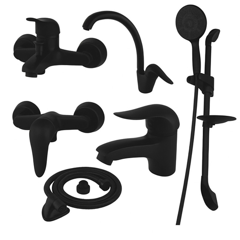 ست شیرآلات توفیق مدل اوج full black مجموعه 6 عددی ست شیرآلات توفیق مدل اوج full black مجموعه 6 عددی