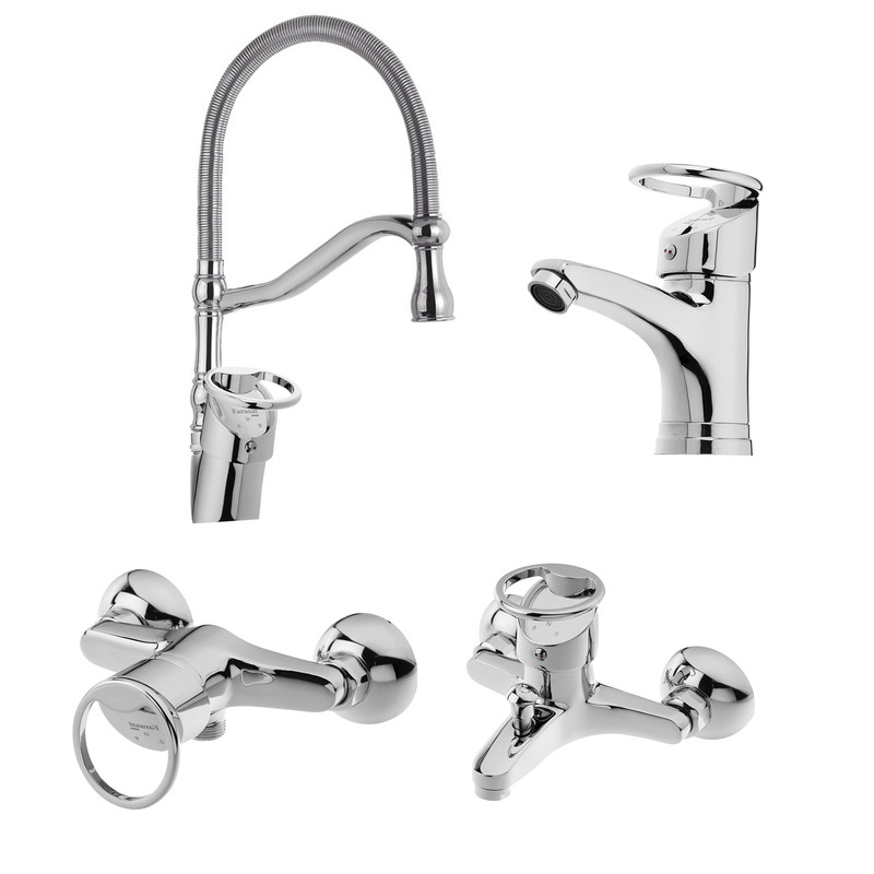 ست شیرآلات توفیق مدل النگویی فنری مجموعه 4 عددی ست شیرآلات توفیق مدل النگویی فنری مجموعه 4 عددی