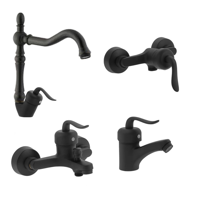 ست شیرآلات  شیرآلات بهداشتی و ساختمانی توفیق مدل قجری پلاس مجموعه 4 عددی