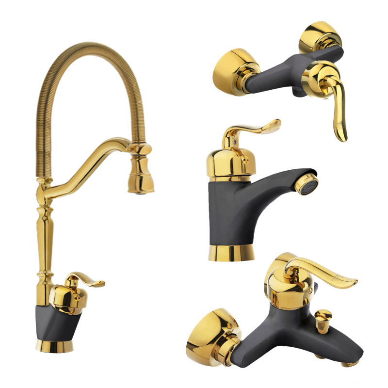 ست شیرآلات شیرآلات بهداشتی و ساختمانی توفیق مدل قجری فنری مجموعه 4 عددی