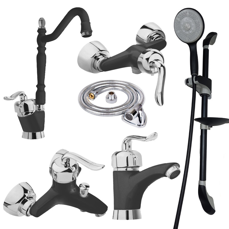 ست شیرالات شیر آلات بهداشتی و ساختمانی توفیق مدل قجری مجموعه 6 عددی