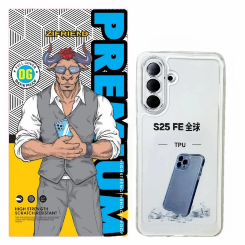 کاور گوشی سامسونگ Galaxy S25 FE زیفرند مدل ژله ای محافظ لنز -بی رنگ شفاف
