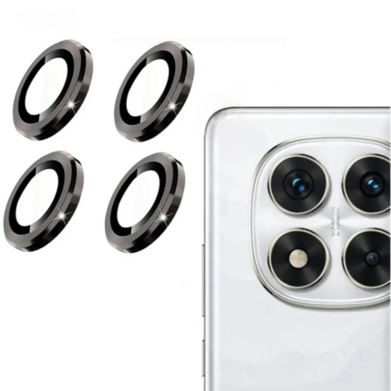 محافظ لنز دوربین شیشه ای اوجی مدل Crystal Shield مناسب برای گوشی موبایل شیائومی Redmi Note 14 Pro 4G-مشکی