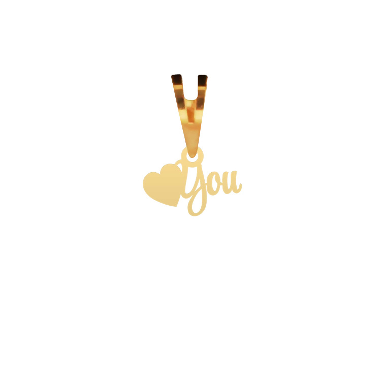 پلاک گردنبند طلا 18 عیار شمیم گلد گالری طرح I Love You کد P39 پلاک گردنبند طلا 18 عیار شمیم گلد گالری طرح I Love You کد P39