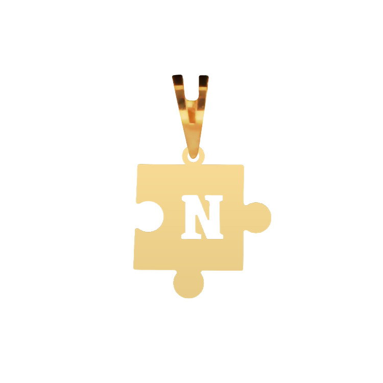 آویز گردنبند طلا عیار 750 شمیم گلد گالری طرح پازل و حرف N کد P-142 آویز گردنبند طلا عیار 750 شمیم گلد گالری طرح پازل و حرف N کد P-142