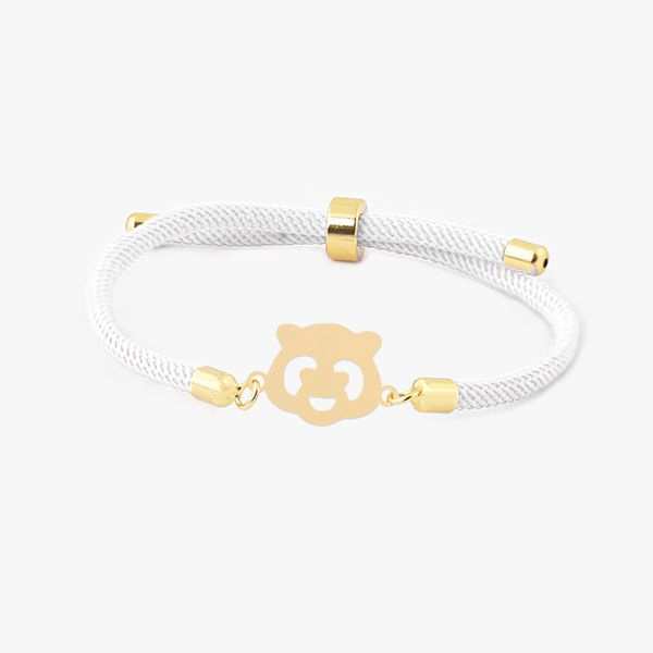 دستبند طلا 18 عیار زنانه شمیم گلد گالری مدل آسانسوری پلاک دار خرسی دستبند طلا 18 عیار زنانه شمیم گلد گالری مدل آسانسوری پلاک دار خرسی