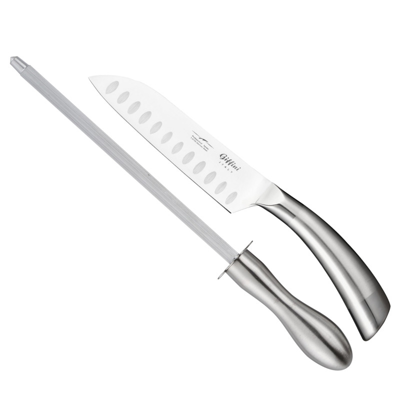 چاقو آشپزخانه سانتاکو جی فی نی مدل S-S02 به همراه تیزکن