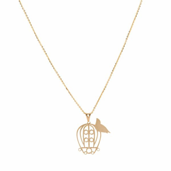 گردنبند طلا 18 عیار زنانه شمیم گلد گالری مدل قفس گردنبند طلا 18 عیار زنانه شمیم گلد گالری مدل قفس
