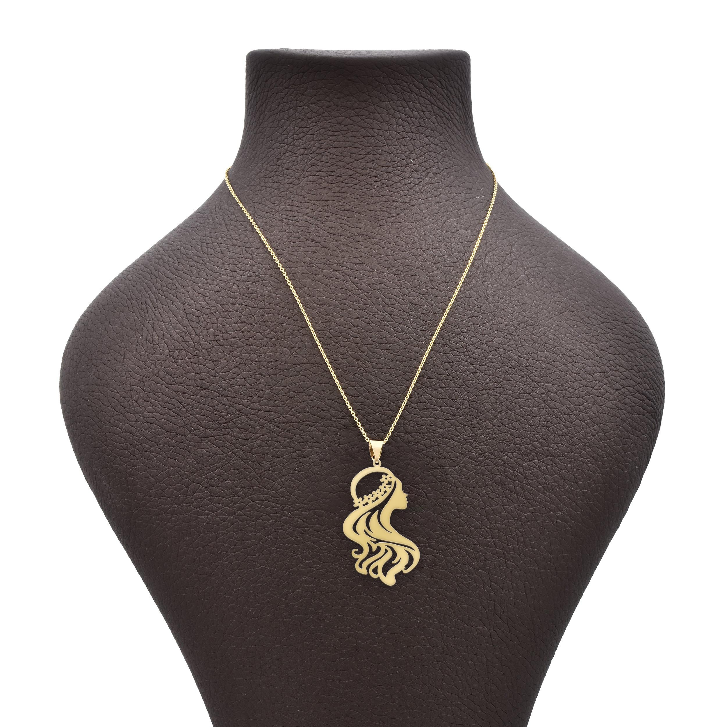 گردنبند طلا 18 عیار شمیم گلد گالری طرح دختر مدل Z4