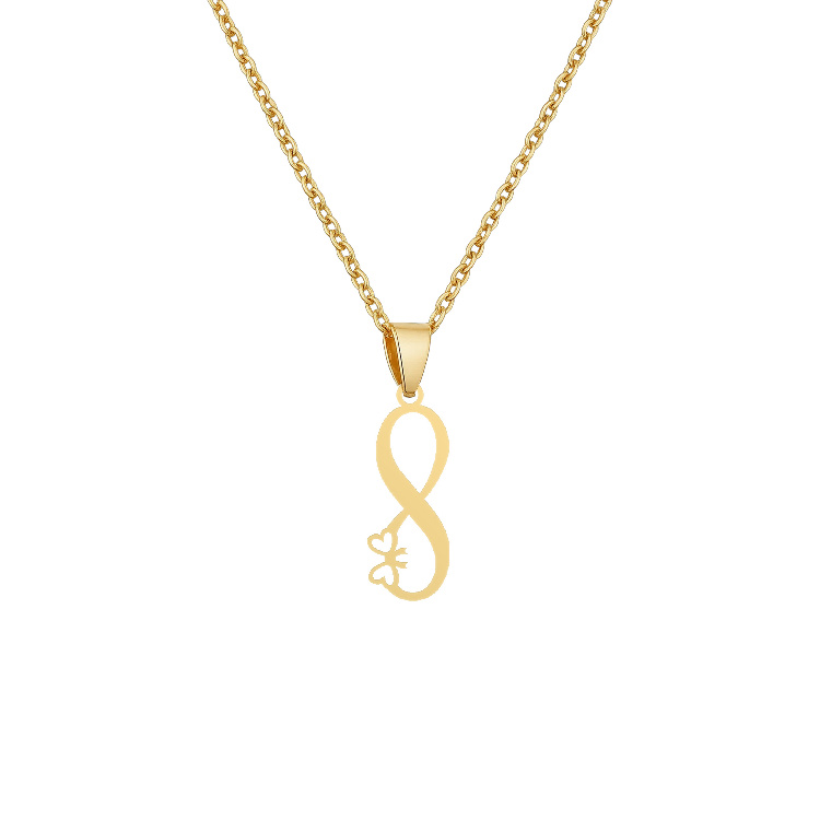 گردنبند طلا 18 عیار زنانه شمیم گلد گالری کد بینهایت و پاپیون Z-18