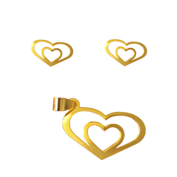 نیم ست طلا 18 عیار شمیم گلد گالری مدل NI7002 نیم ست طلا 18 عیار شمیم گلد گالری مدل NI7002