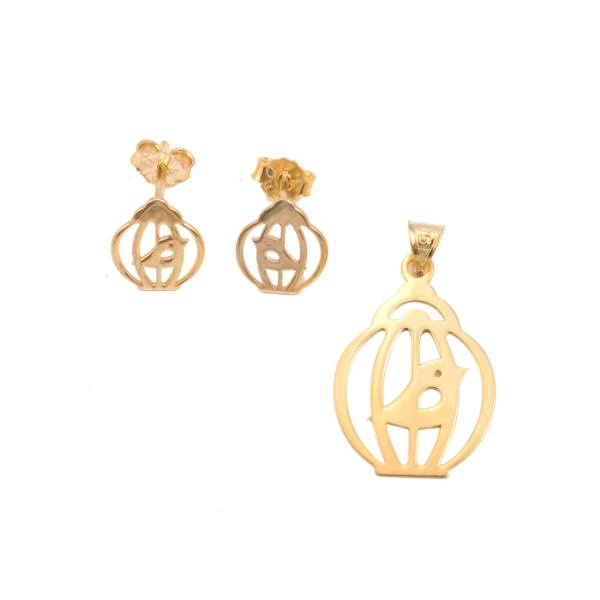 نیم ست طلا 18 عیار شمیم گلد گالری مدل SH0031 نیم ست طلا 18 عیار شمیم گلد گالری مدل SH0031