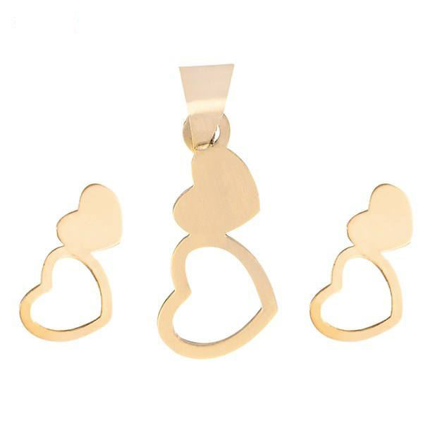 نیم ست طلا 18 عیار زنانه شمیم گلد گالری طرح قلب کد 18922 نیم ست طلا 18 عیار زنانه شمیم گلد گالری طرح قلب کد 18922