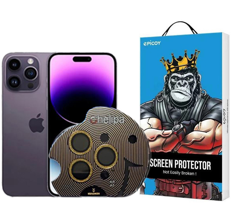 محافظ لنز دوربین اپیکوی مدل Chelipa Shine مناسب برای گوشی موبایل اپل iPhone 14 Pro Max / 14 Pro