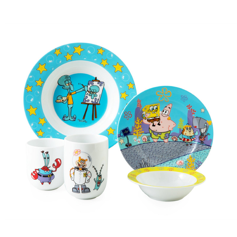 سرویس غذاخوری 5 پارچه چینی زرین ایران مدل باب اسفنجی درجه یک سرویس غذاخوری 5 پارچه چینی زرین ایران مدل باب اسفنجی درجه یک