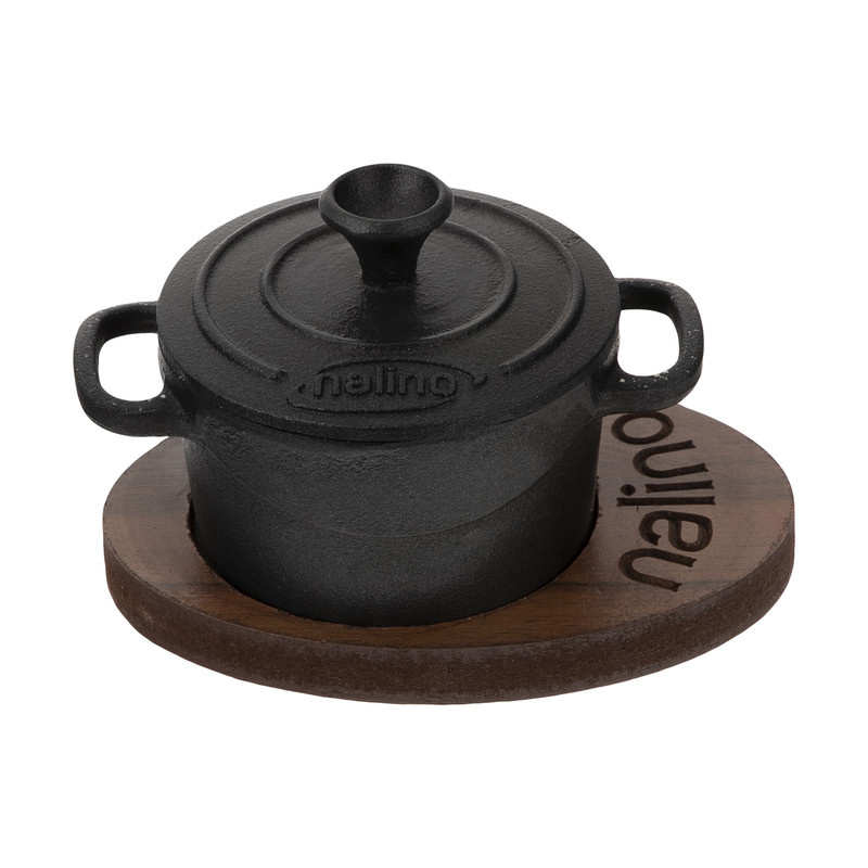 قابلمه چدن نالینو مدل Feleti سایز 10 به همراه استند چوبی