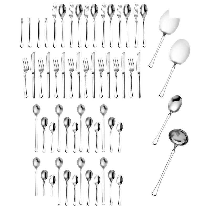 سرویس قاشق و چنگال 60 پارچه 8 نفره جی فی نی مدل 58 لاکچری