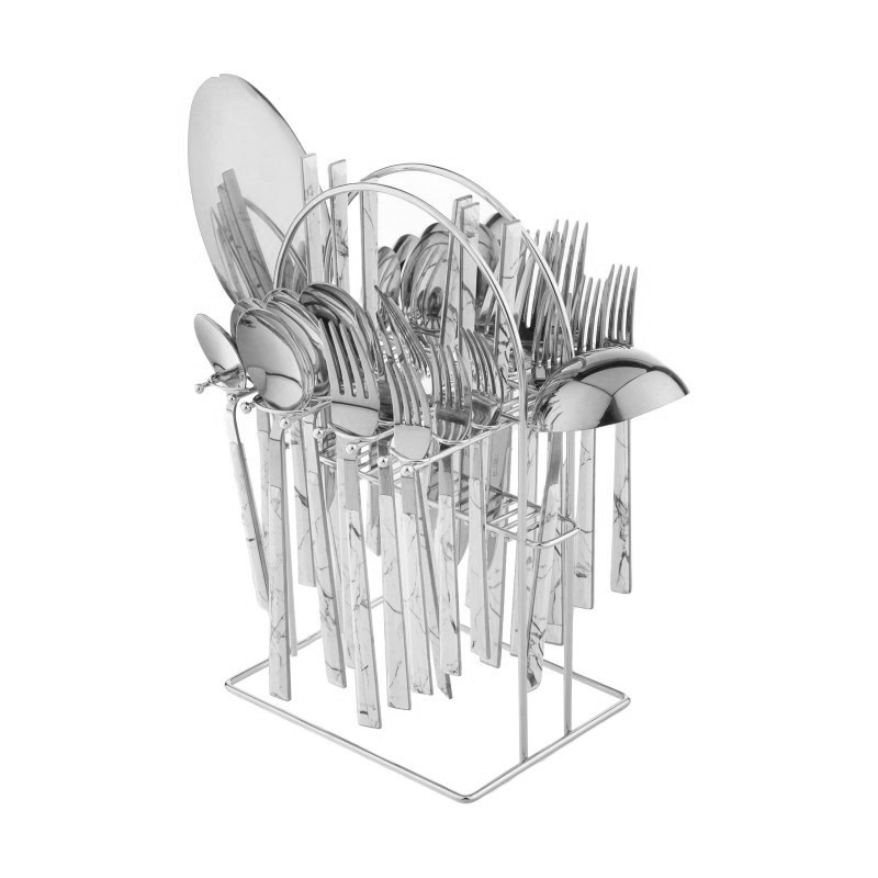 سرویس قاشق و چنگال 33 پارچه جی فی نی مدل W-MARBLE سرویس قاشق و چنگال 33 پارچه جی فی نی مدل W-MARBLE