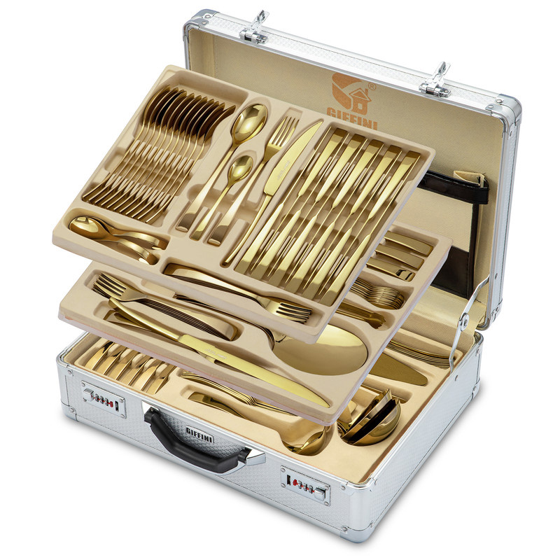 سرویس قاشق و چنگال 141 پارچه جی فی نی مدل R-941 لاکچری سرویس قاشق و چنگال 141 پارچه جی فی نی مدل R-941 لاکچری