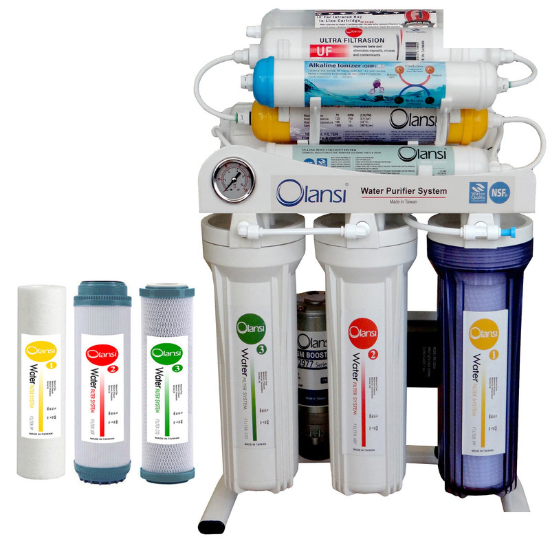 دستگاه تصفیه کننده آب اولانسی مدل REVERSE OSMOSIS - AT8080 به همراه فیلتر مجموعه 3 عددی دستگاه تصفیه کننده آب اولانسی مدل REVERSE OSMOSIS - AT8080 به همراه فیلتر مجموعه 3 عددی