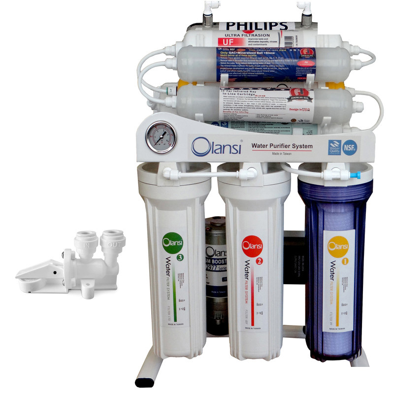 دستگاه تصفیه کننده آب اولانسی مدل REVERSE OSMOSIS AT7950 به همراه کیت نشتی گیر دستگاه تصفیه کننده آب اولانسی مدل REVERSE OSMOSIS AT7950 به همراه کیت نشتی گیر