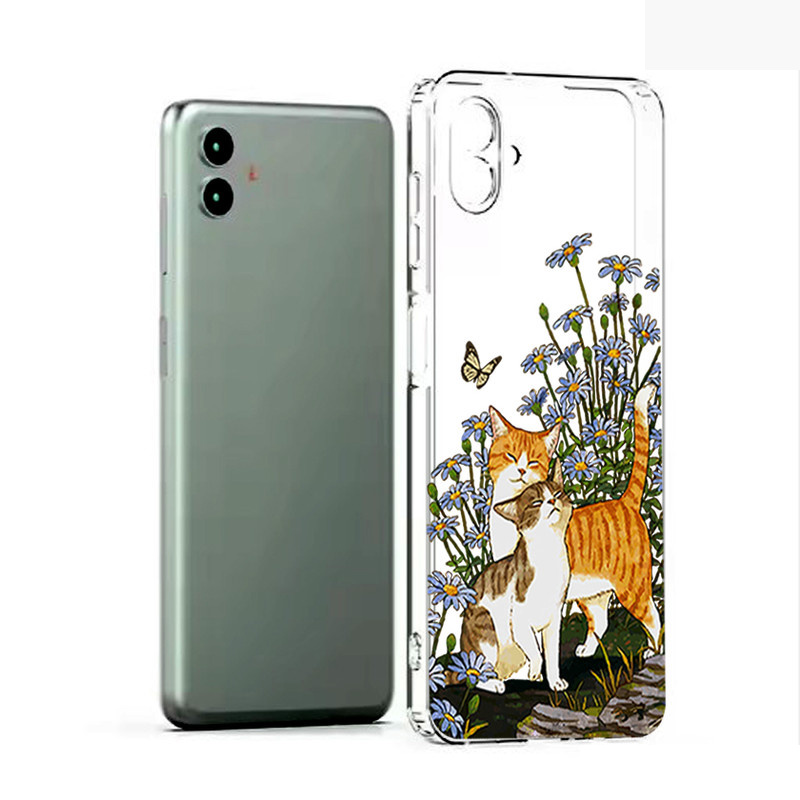 کاور طرح Cat & Butterfly مناسب برای گوشی موبایل سامسونگ Galaxy A06