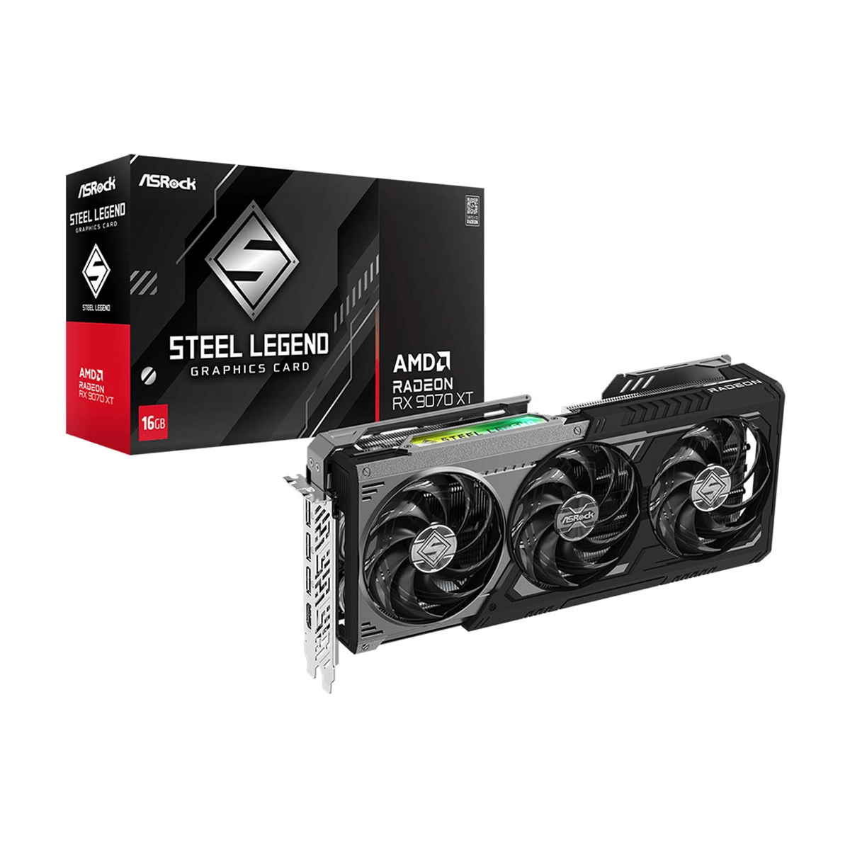 کارت گرافیک ازراک مدل Radeon RX 9070 XT Steel Legend Dark 16GB کارت گرافیک ازراک مدل Radeon RX 9070 XT Steel Legend Dark 16GB