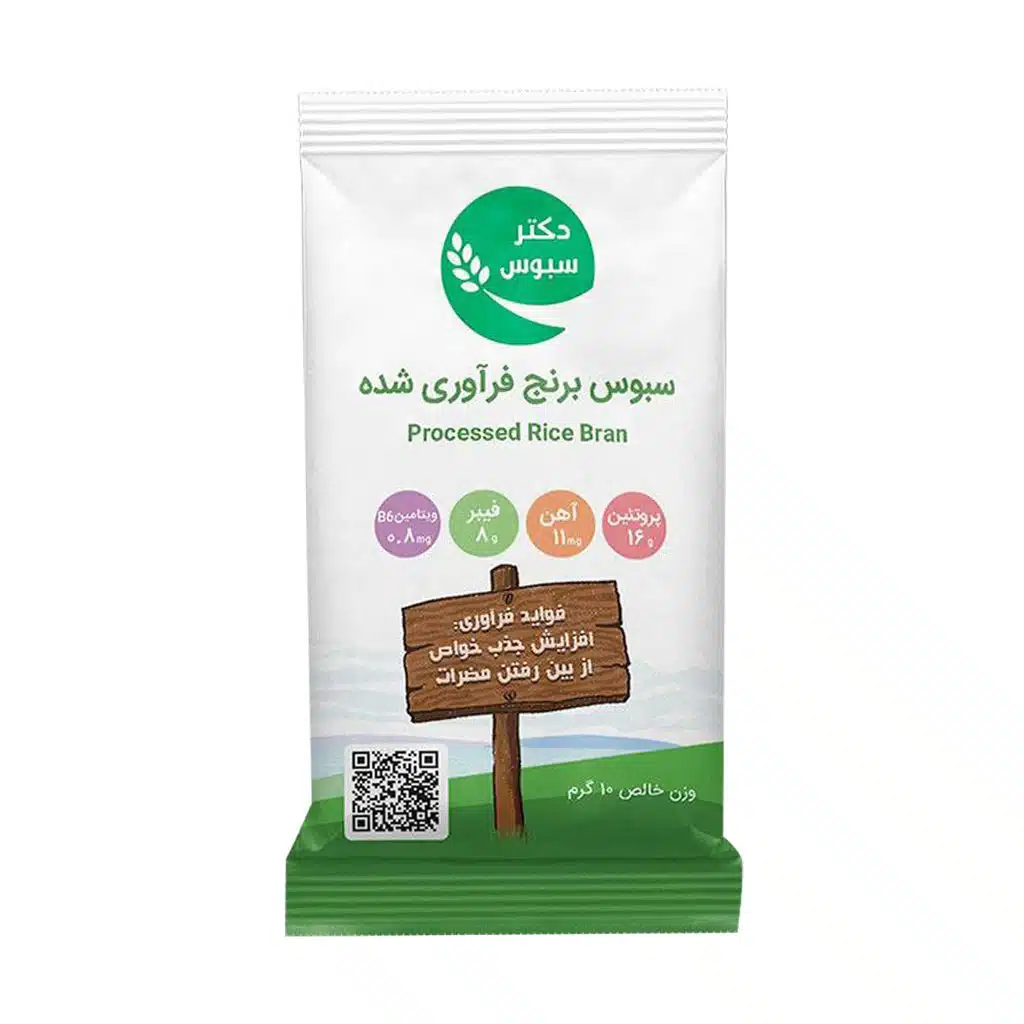 ساشه سبوس برنج فرآوری شده دکتر سبوس 10 گرم ساشه سبوس برنج فرآوری شده دکتر سبوس 10 گرم